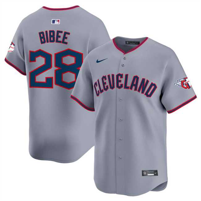 Men%27s Cleveland Guardians #28 Tanner Bibee Gray 2025 Alternate Limited Stitched Jersey Dzhi->cleveland guardians->MLB Jersey